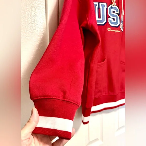 Champion Red USA Men's Hoodie - Picture 9 of 11